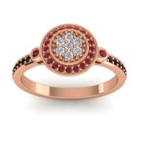 Diamond Fashion Ring In 14K Rose Gold With Ruby And Black Onyx – Kendra Statement Ring