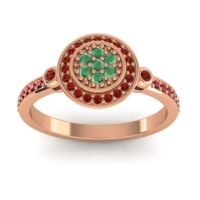 Emerald Fashion Ring In 14K Rose Gold With Garnet And Ruby – Kendra Statement Ring