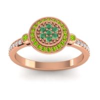 Emerald Fashion Ring In 18K Rose Gold With Peridot And Lab Diamond – Kendra Statement Ring