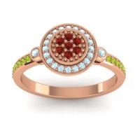 Garnet Fashion Ring In 14K Rose Gold With Aquamarine And Peridot – Kendra Statement Ring