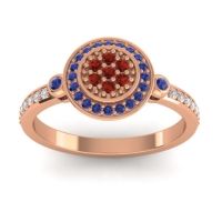 Garnet Fashion Ring In 14K Rose Gold With Blue Sapphire And Lab Diamond – Kendra Statement Ring