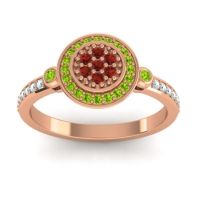 Garnet Fashion Ring In 14K Rose Gold With Peridot And Aquamarine – Kendra Statement Ring