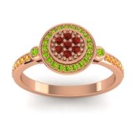 Garnet Fashion Ring In 14K Rose Gold With Peridot And Citrine – Kendra Statement Ring