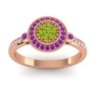 Peridot Fashion Ring In 14K Rose Gold With Amethyst And Diamond – Kendra Statement Ring