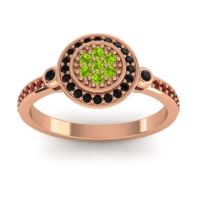Peridot Fashion Ring In 18K Rose Gold With Black Onyx And Garnet – Kendra Statement Ring