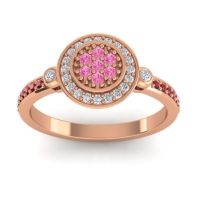 Pink Tourmaline Fashion Ring In 14K Rose Gold With Lab Diamond And Ruby – Kendra Statement Ring