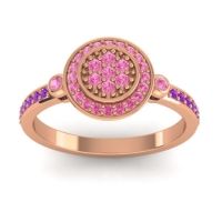 Pink Tourmaline Fashion Ring In 14K Rose Gold With Amethyst – Kendra Statement Ring