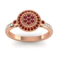 Ruby Fashion Ring In 14K Rose Gold With Garnet And Aquamarine – Kendra Statement Ring