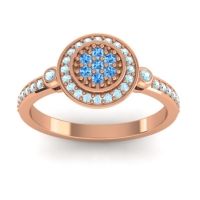 Swiss Blue Topaz Fashion Ring In 14K Rose Gold With Aquamarine – Kendra Statement Ring