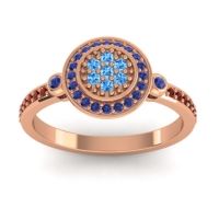 Swiss Blue Topaz Fashion Ring In 14K Rose Gold With Blue Sapphire And Garnet – Kendra Statement Ring