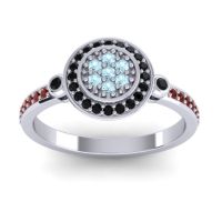 Aquamarine Fashion Ring In Platinum With Black Onyx And Garnet – Kendra Statement Ring