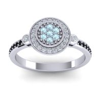 Aquamarine Fashion Ring In 14k White Gold With Lab Diamond And Black Onyx – Kendra Statement Ring