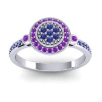 Blue Sapphire Fashion Ring In Palladium With Amethyst – Kendra Statement Ring