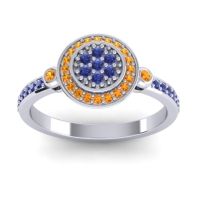 Blue Sapphire Fashion Ring In 14k White Gold With Citrine – Kendra Statement Ring