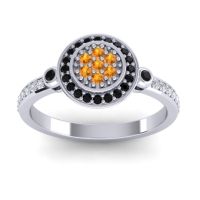 Citrine Fashion Ring In Palladium With Black Onyx And Lab Diamond – Kendra Statement Ring