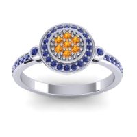 Citrine Fashion Ring In 14k White Gold With Blue Sapphire – Kendra Statement Ring