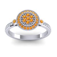 Citrine Fashion Ring In Palladium With Lab Diamond – Kendra Statement Ring