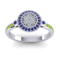 Diamond Fashion Ring In Palladium With Blue Sapphire And Peridot – Kendra Statement Ring