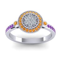 Lab Diamond Fashion Ring In Palladium With Citrine And Amethyst – Kendra Statement Ring