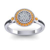 Lab Diamond Fashion Ring In Palladium With Citrine And Black Onyx – Kendra Statement Ring