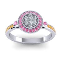Lab Diamond Fashion Ring In 14k White Gold With Pink Tourmaline And Citrine – Kendra Statement Ring