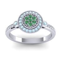 Emerald Fashion Ring In Palladium With Aquamarine And Lab Diamond – Kendra Statement Ring