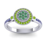Emerald Fashion Ring In Platinum With Peridot And Blue Sapphire – Kendra Statement Ring