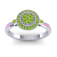Peridot Fashion Ring In 14k White Gold With Pink Tourmaline – Kendra Statement Ring