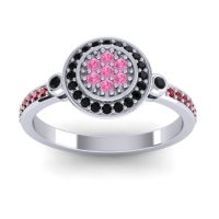 Pink Tourmaline Fashion Ring In Platinum With Black Onyx And Ruby – Kendra Statement Ring