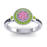 Pink Tourmaline Fashion Ring In Platinum With Peridot And Black Onyx – Kendra Statement Ring