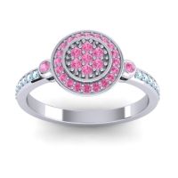 Pink Tourmaline Fashion Ring In 14k White Gold With Aquamarine – Kendra Statement Ring