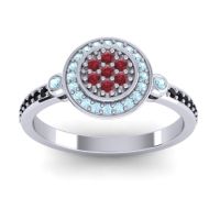 Ruby Fashion Ring In Platinum With Aquamarine And Black Onyx – Kendra Statement Ring