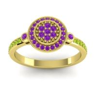 Amethyst Fashion Ring In 14k Yellow Gold With Peridot – Kendra Statement Ring