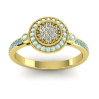 Diamond Fashion Ring In 14k Yellow Gold With Aquamarine And Swiss Blue Topaz – Kendra Statement Ring