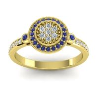 Diamond Fashion Ring In 14k Yellow Gold With Blue Sapphire And Lab Diamond – Kendra Statement Ring