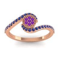 Amethyst Fashion Ring In 18K Rose Gold With Blue Sapphire – Vapi Simple Ring
