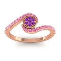 Amethyst Fashion Ring In 18K Rose Gold With Pink Tourmaline – Vapi Simple Ring