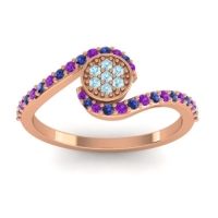 Simple Floral Pave Vapi Ring