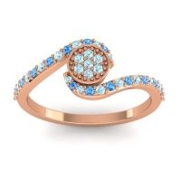 Aquamarine Fashion Ring In 18K Rose Gold With Swiss Blue Topaz – Vapi Simple Ring