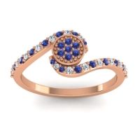 Blue Sapphire Fashion Ring In 18K Rose Gold With Diamond – Vapi Simple Ring