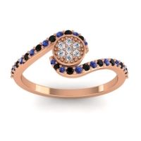 Lab Diamond Fashion Ring In 18K Rose Gold With Blue Sapphire And Black Onyx – Vapi Simple Ring