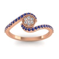 Diamond Fashion Ring In 18K Rose Gold With Blue Sapphire – Vapi Simple Ring