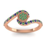 Emerald Fashion Ring In 18K Rose Gold With Blue Sapphire – Vapi Simple Ring