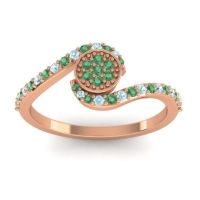 Emerald Fashion Ring In 18K Rose Gold With Aquamarine – Vapi Simple Ring