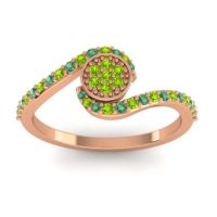 Peridot Fashion Ring In 18K Rose Gold With Emerald – Vapi Simple Ring