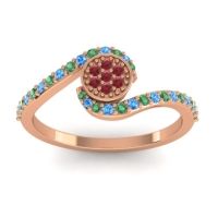 Simple Floral Pave Vapi Ring