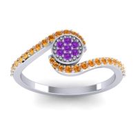 Amethyst Fashion Ring In Platinum With Citrine – Vapi Simple Ring
