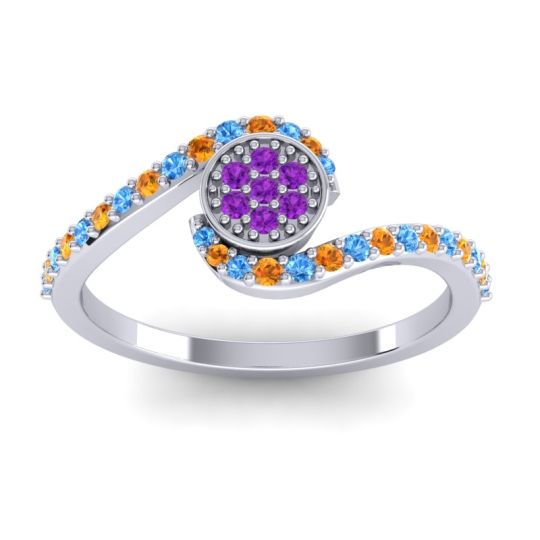 Simple Floral Pave Vapi Ring