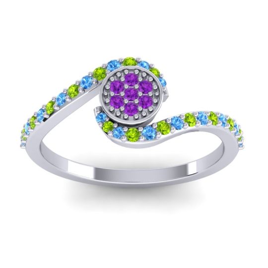 Simple Floral Pave Vapi Ring
