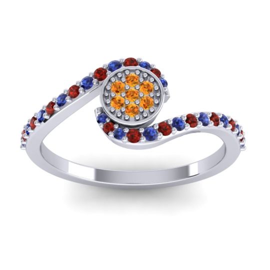 Simple Floral Pave Vapi Ring